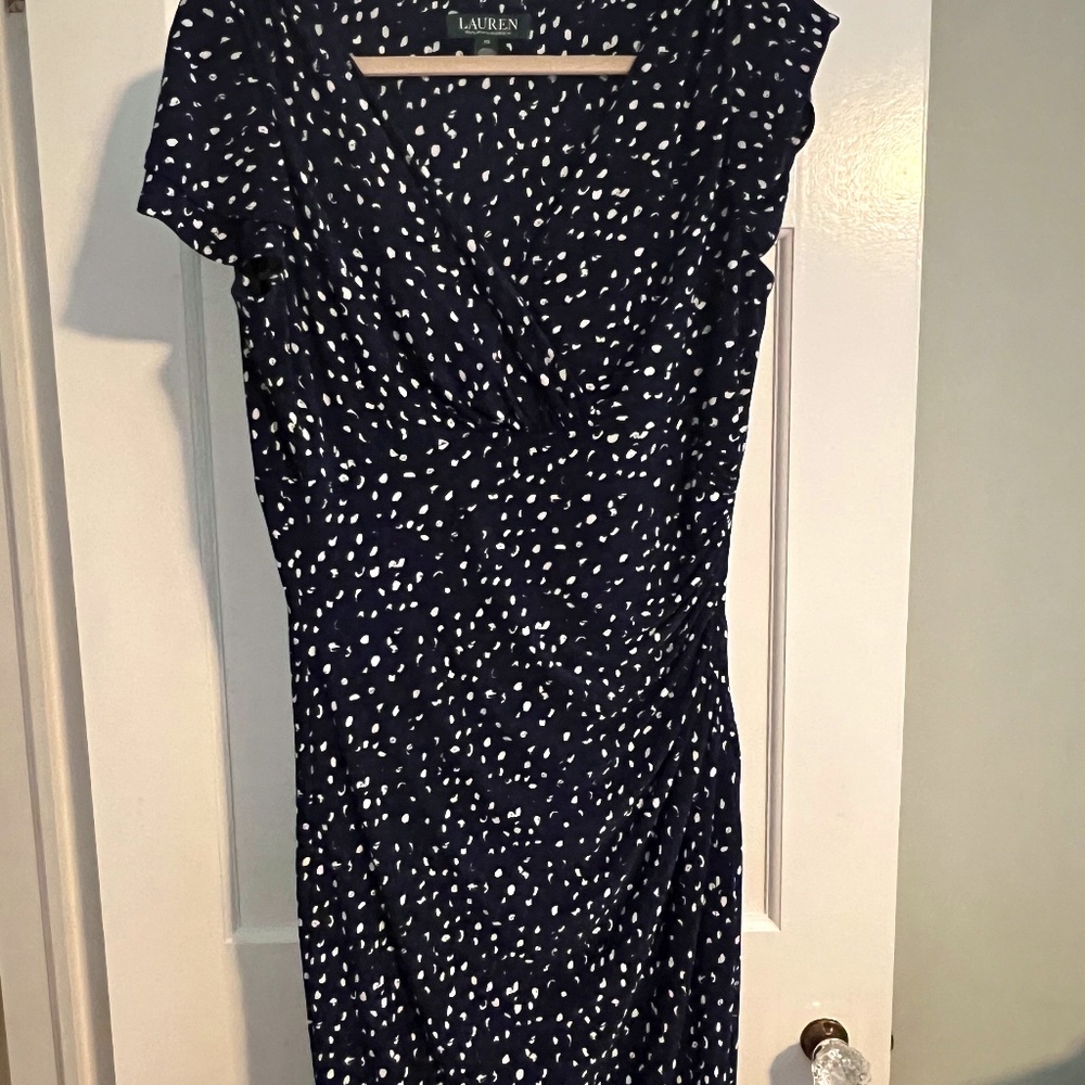 Ralph Lauren Navy Blue and White Dress